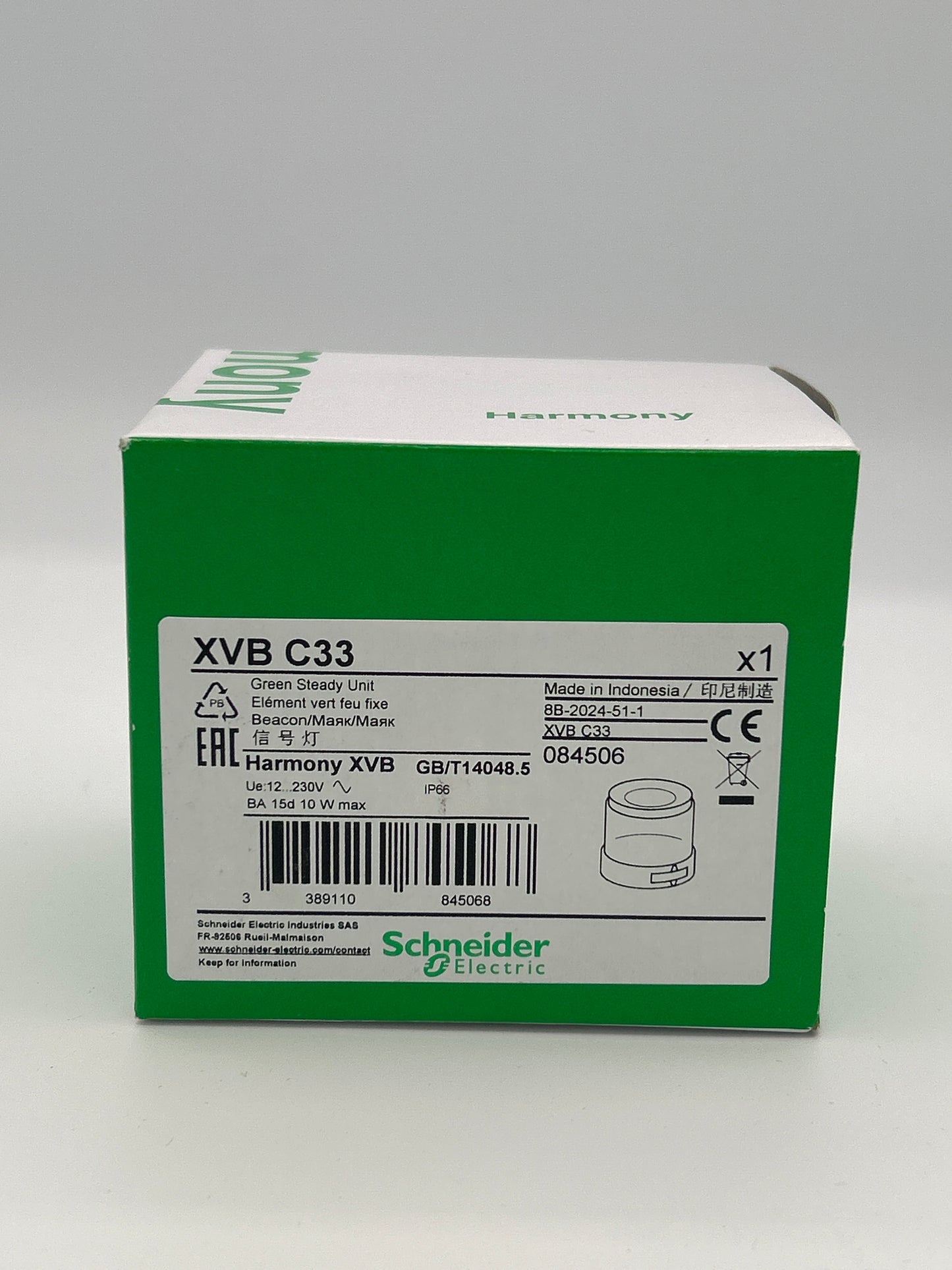 New Schneider Electric Harmony XVB Green Steady Unit C33