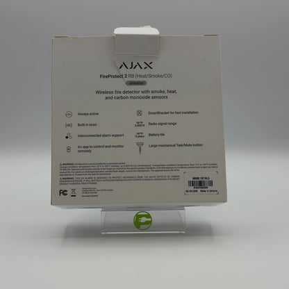 Ajax Fire Protect 2 RB Heat Smoke CO Detector Jeweller Black 