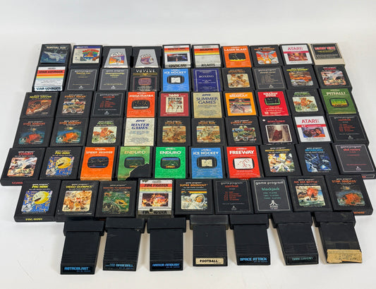 Lot 75 Atari 2600 Games - Classics/Rare - Some Boxes + Manuals - Tested